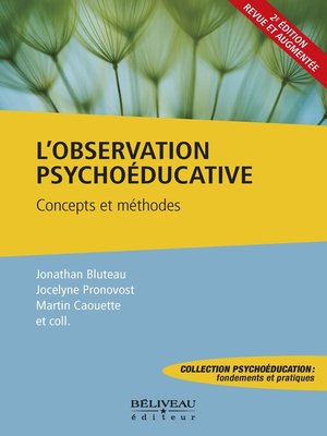 cover image of L'observation psychoéducative